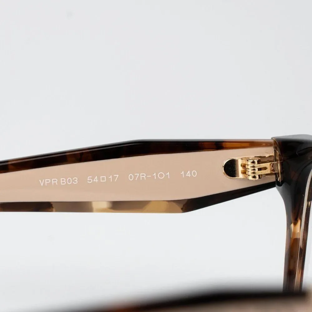 Prada Women Eyeglasses Havana Caramel Square PRB03V 07R1O1 NEW AUTHENTIC